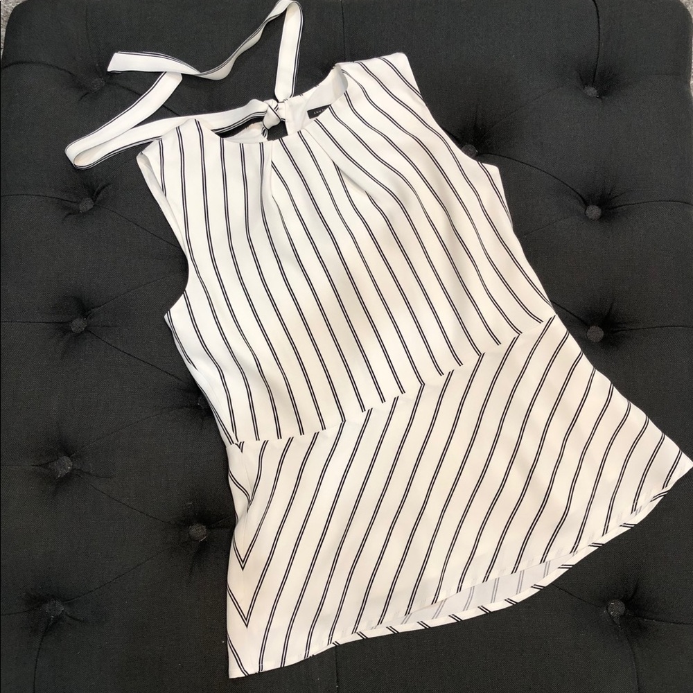 Ann Taylor Tie Back Peplum Shape Top Size 4 EUC